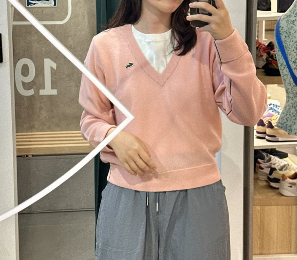 새상품) 라코스테 울100 브이넥 니트 브라운 상품이미지1