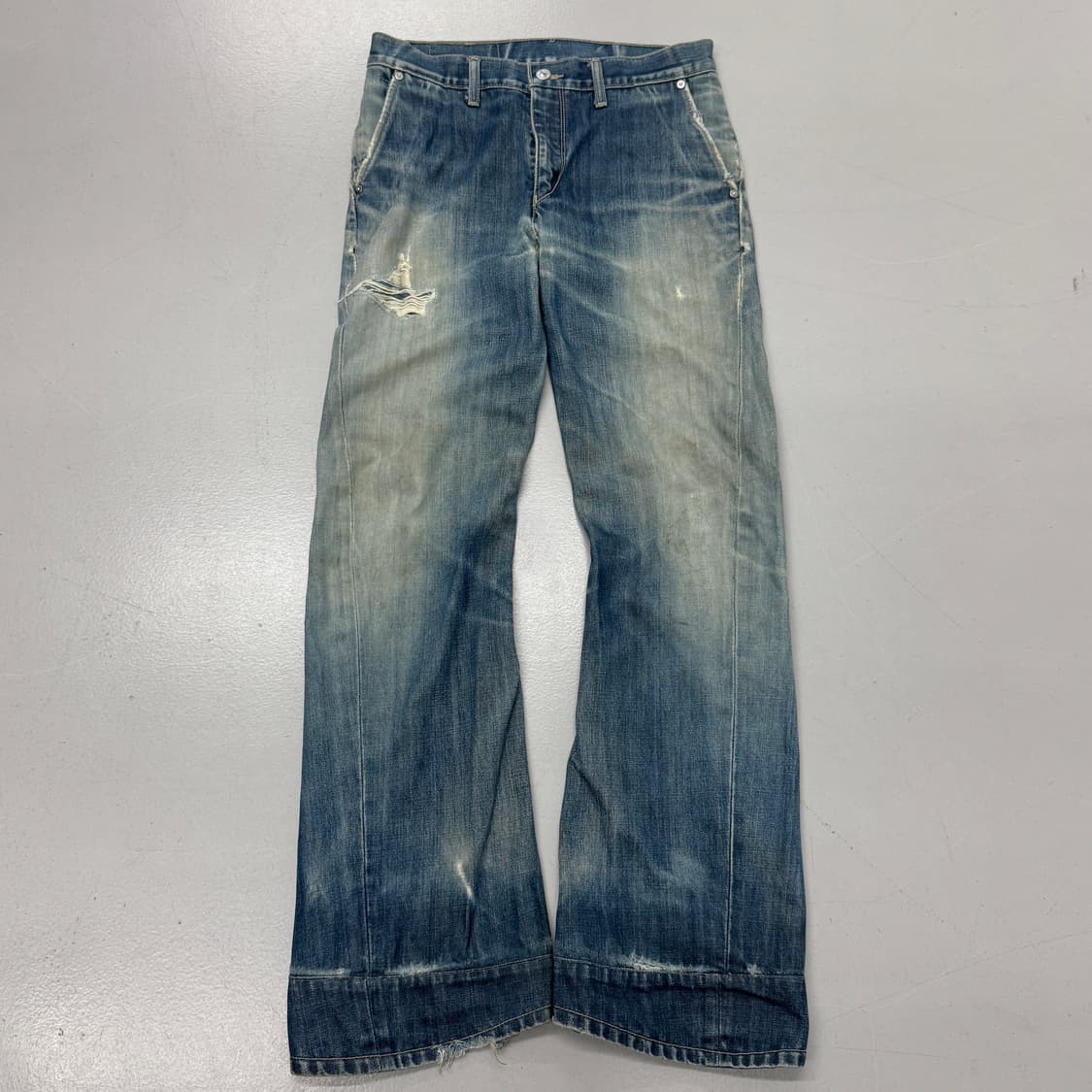 리바이스 00s 페이딩 엔진 엔지니어드 워싱 데님팬츠 상품이미지2