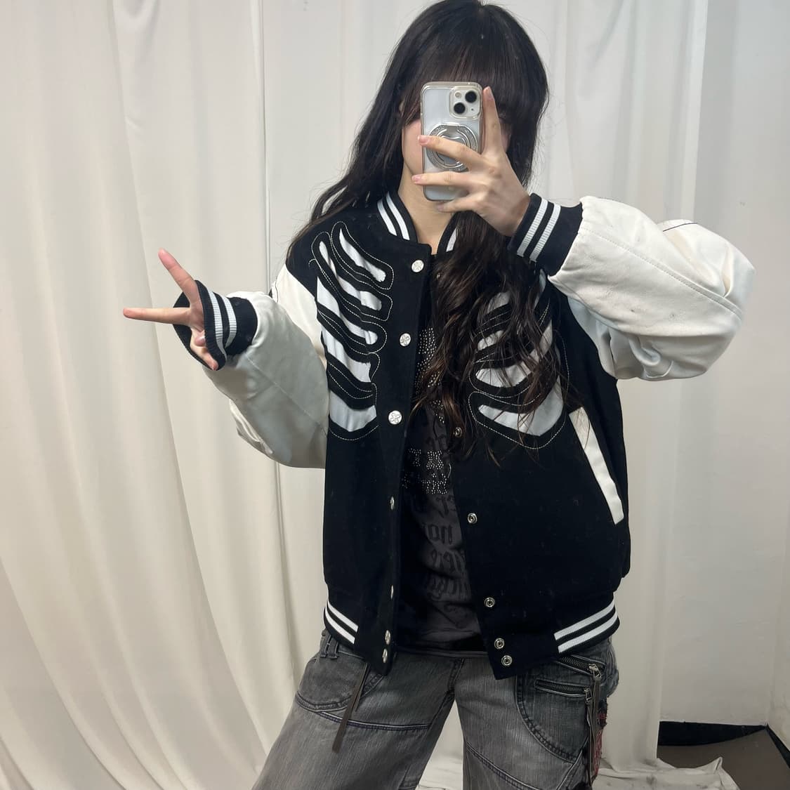 Surgery Bone Printing Varsity Jacket 상품이미지2