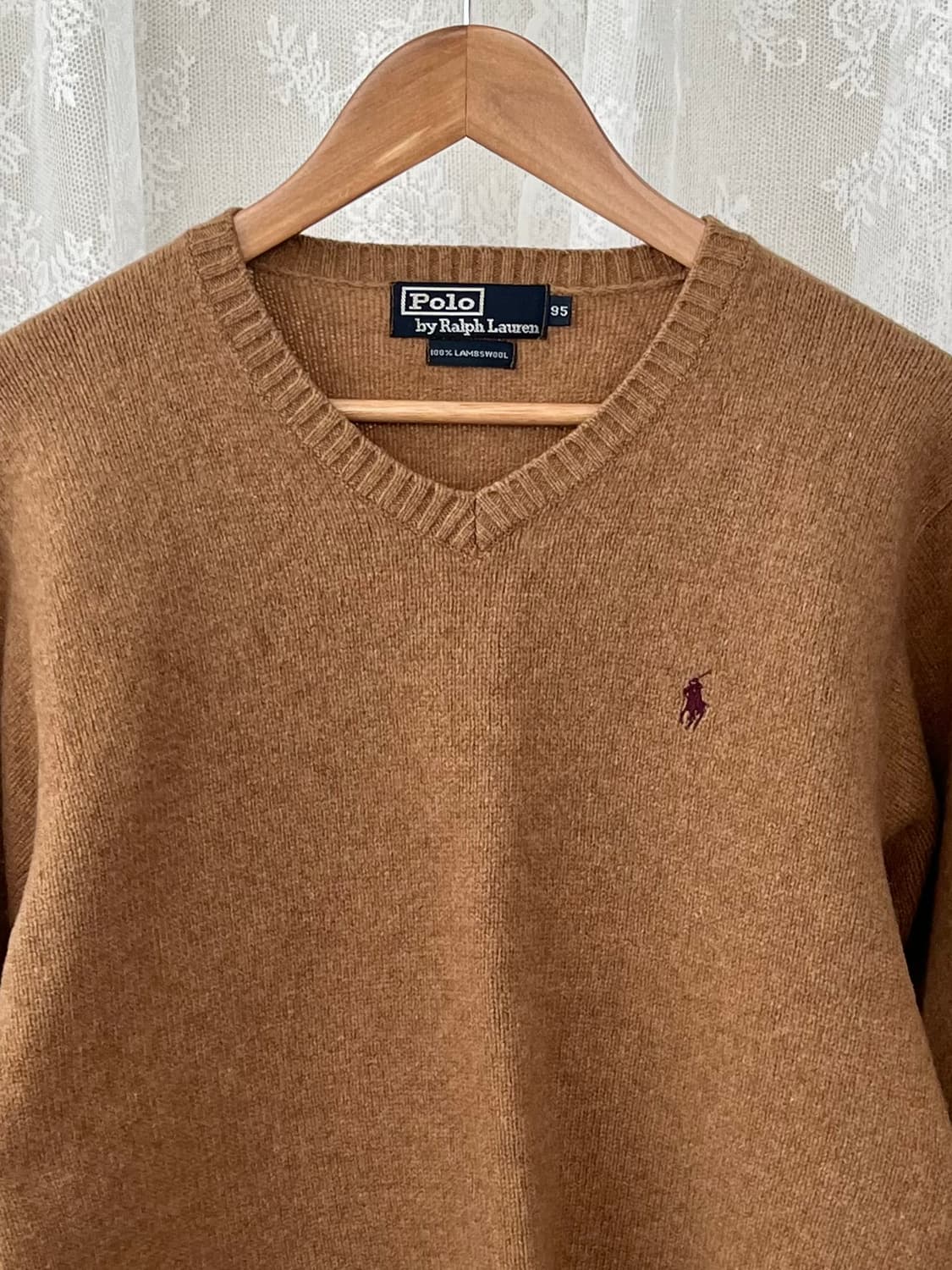 95) 폴로 랄프로렌 브이넥 램스울 니트 브라운 상품이미지3