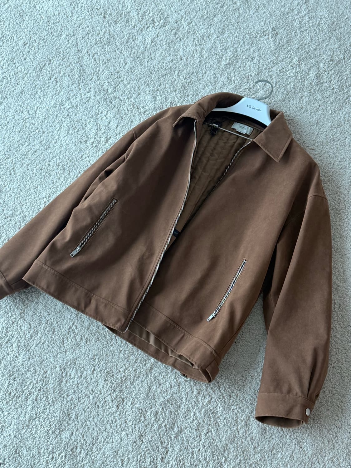 라퍼지스토어 스웨이드 브라운 블루종 자켓 L사이즈 (새상품 급처합니다ㅠ) 상품이미지2