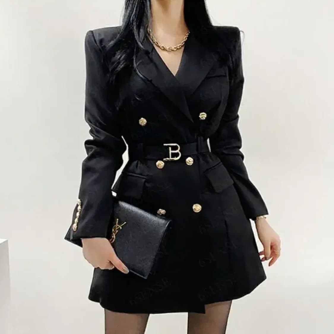 발* B벨티드 더블버튼 자켓원피스 55 상품이미지1