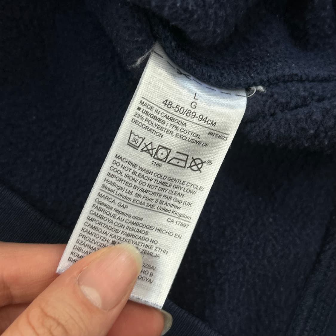 GAP 갭 화이트로고 네이비 맨투맨 상품이미지6