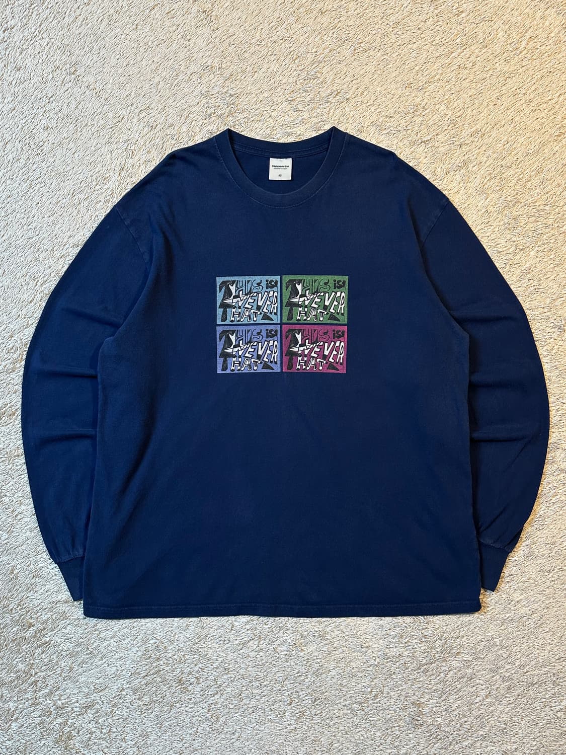디스이즈네버댓 프린팅 롱슬리브 긴팔 티셔츠 네이비 상품이미지1