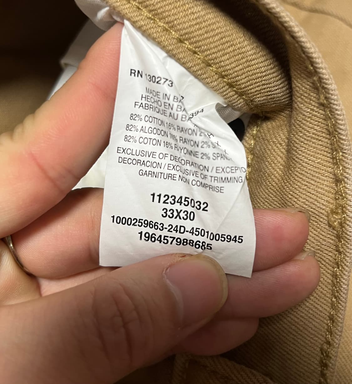 랭글러 스트레이트핏 코튼 스판 팬츠 33 상품이미지7