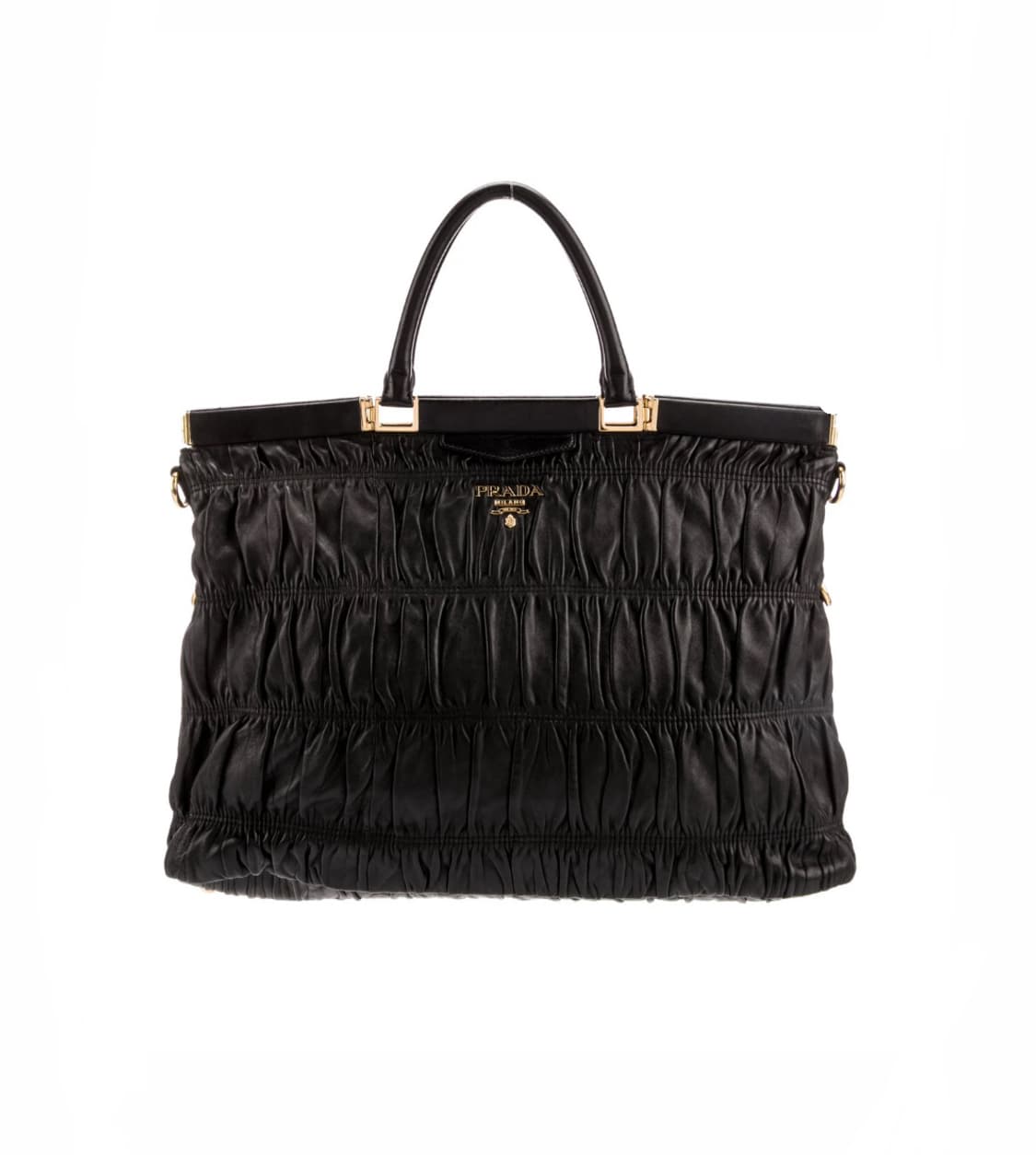 프라다 블랙 고프레 레더 토트백 상품이미지1