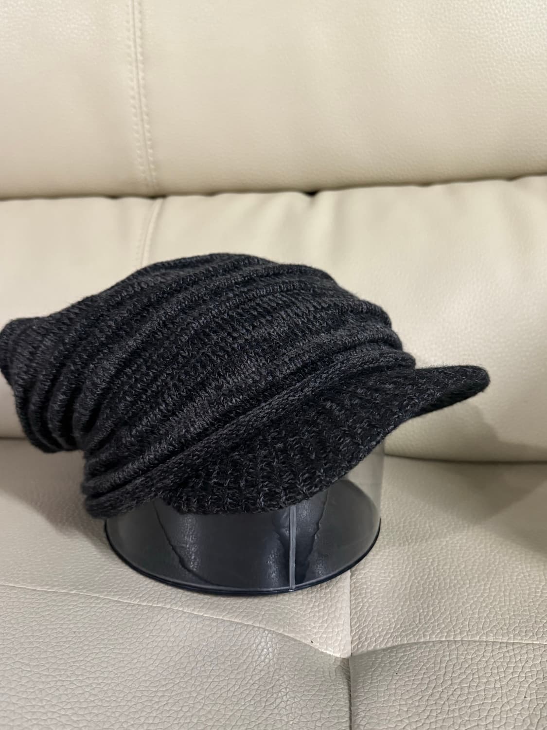 Charcoal shirring detail knit cap 상품이미지2