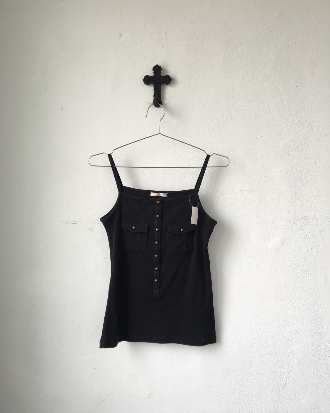pocket point button up ribbed sleeveless 상품이미지2