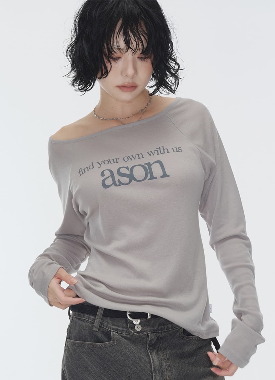 ASON LETTERING LONG SLEEVE / EARL GREY 상품이미지5
