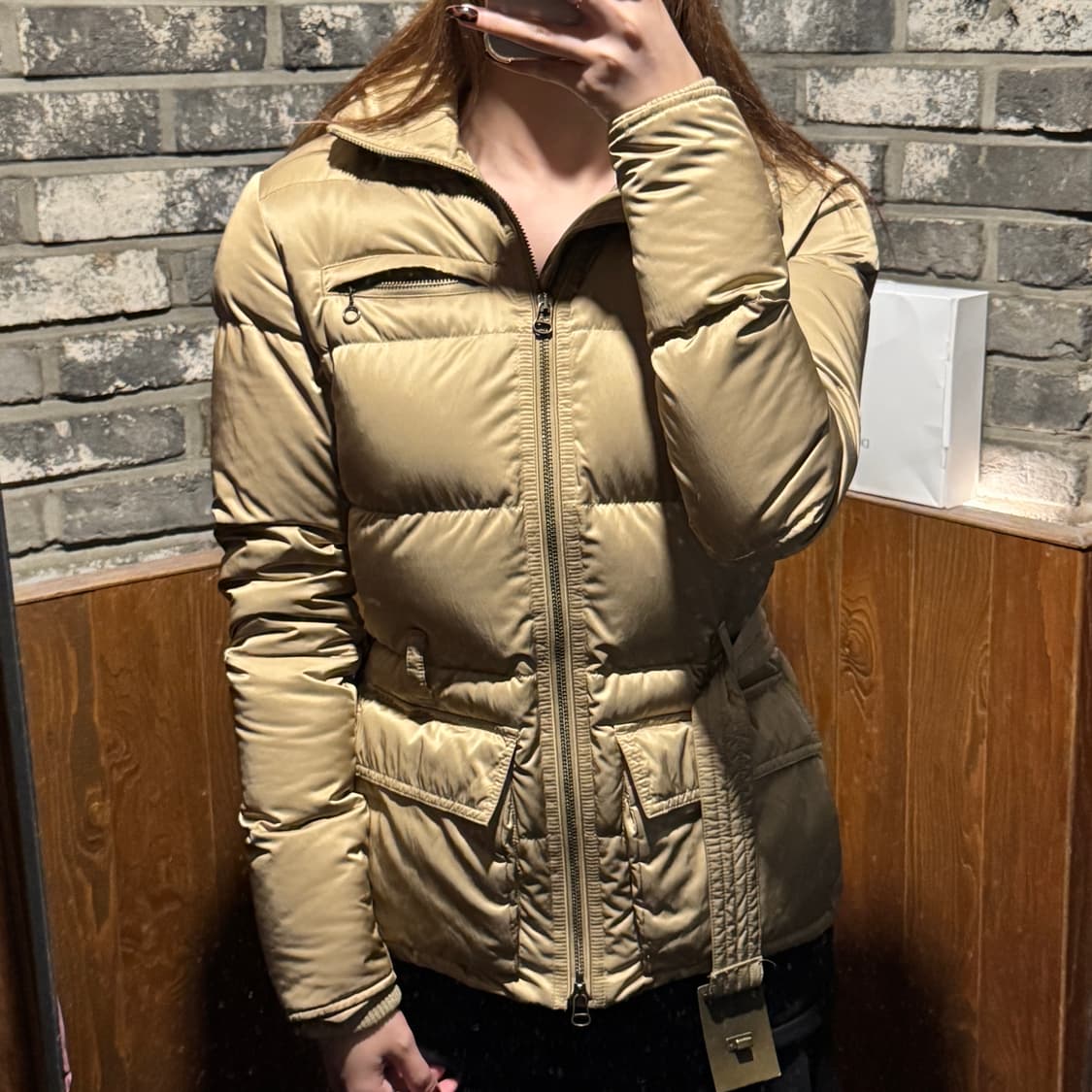 XS) 폴로 랄프로렌 벨티드 다운 패딩 점퍼 골드 브라운 상품이미지10
