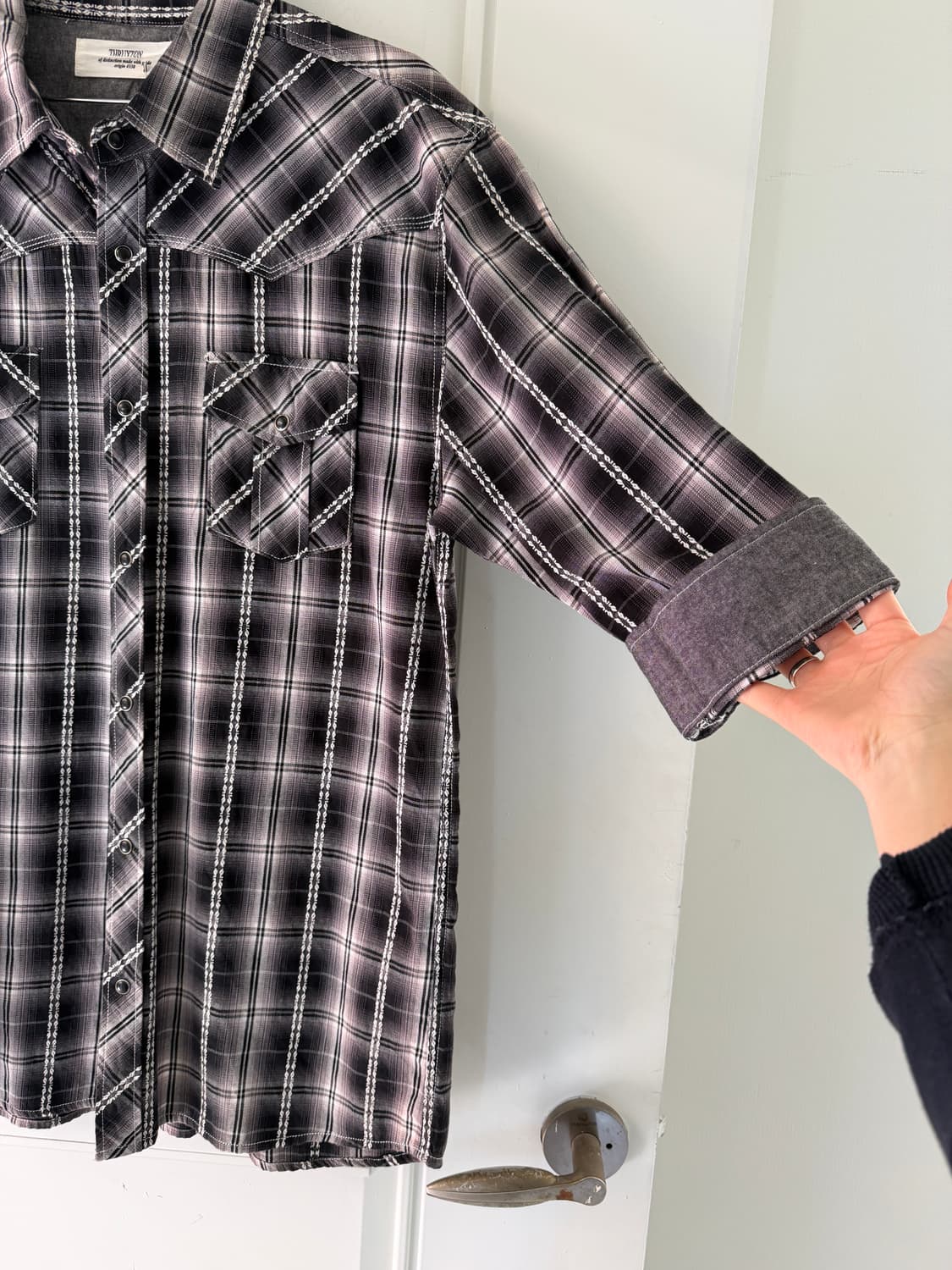 일본빈티지 블랙 체크 웨스턴 원피스 상품이미지8