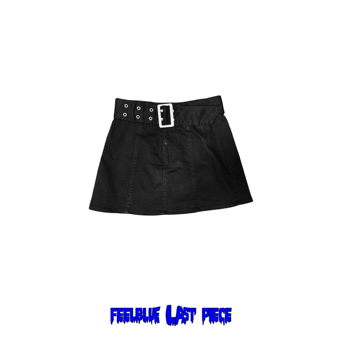 Eyelet-Belted Set black mini skirt 상품이미지1