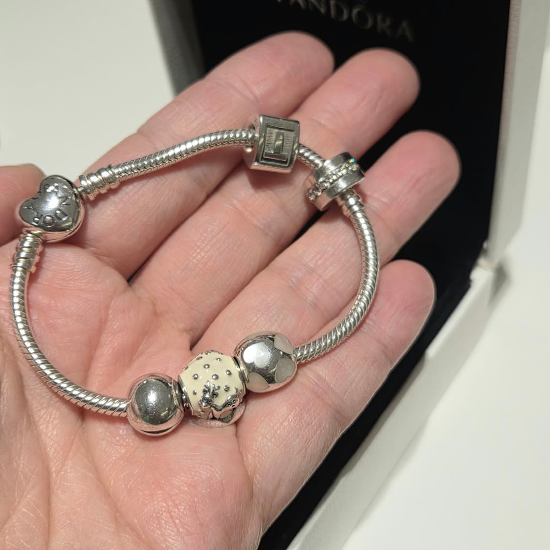 PANDORA 판도라 정품 스네이크 하트클라솝 세트판매 체인팔찌 실버팔찌 상품이미지4
