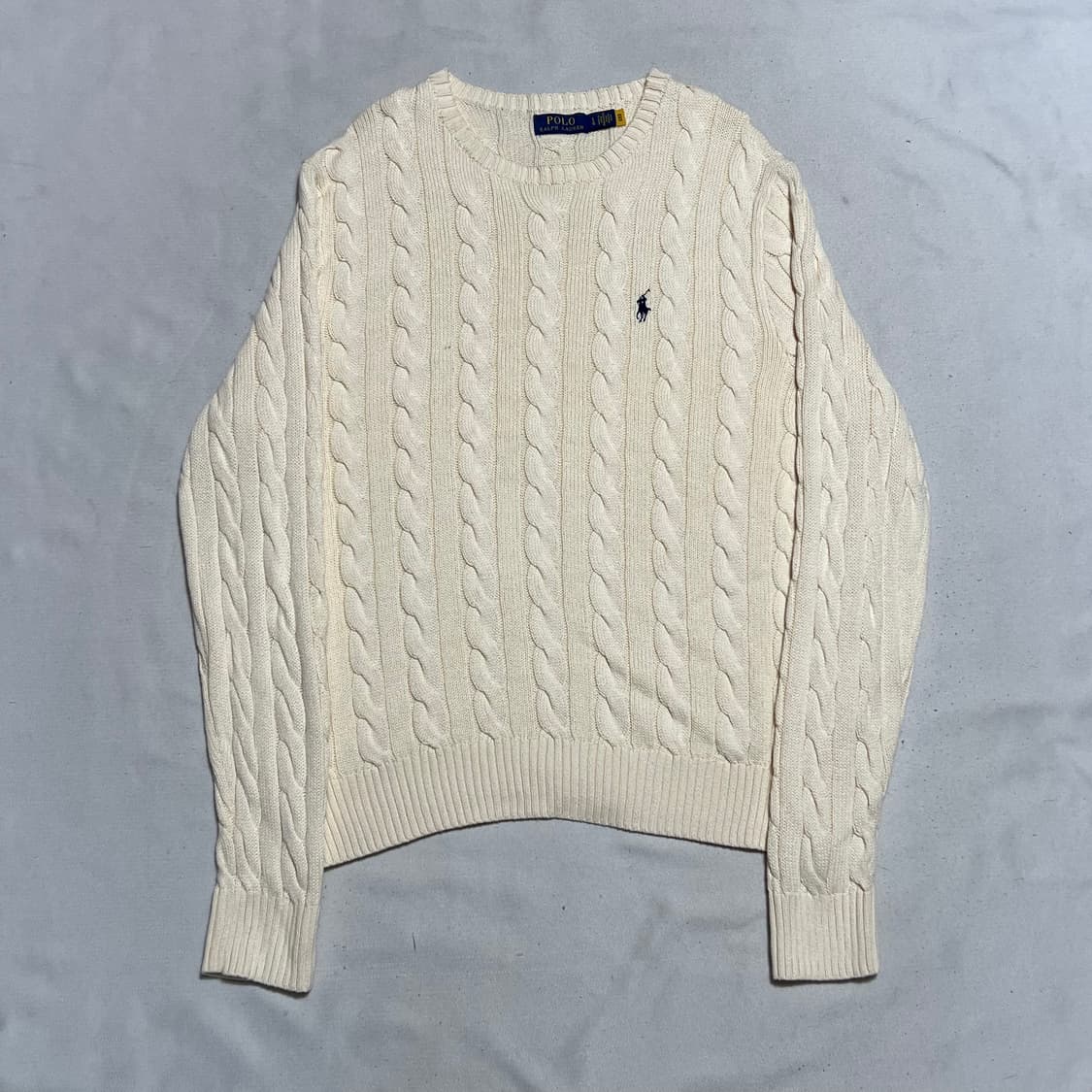 L 폴로랄프로렌 라운드넥 코튼 케이블 니트  상품이미지2