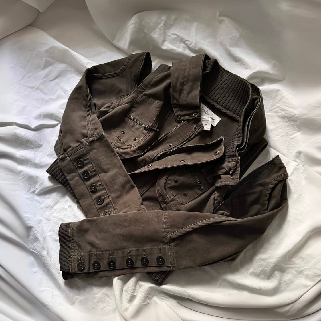 00's 해체주의 하이넥 3way 아카이브 절개 베스트 스터드 앤틱 자켓 상품이미지7