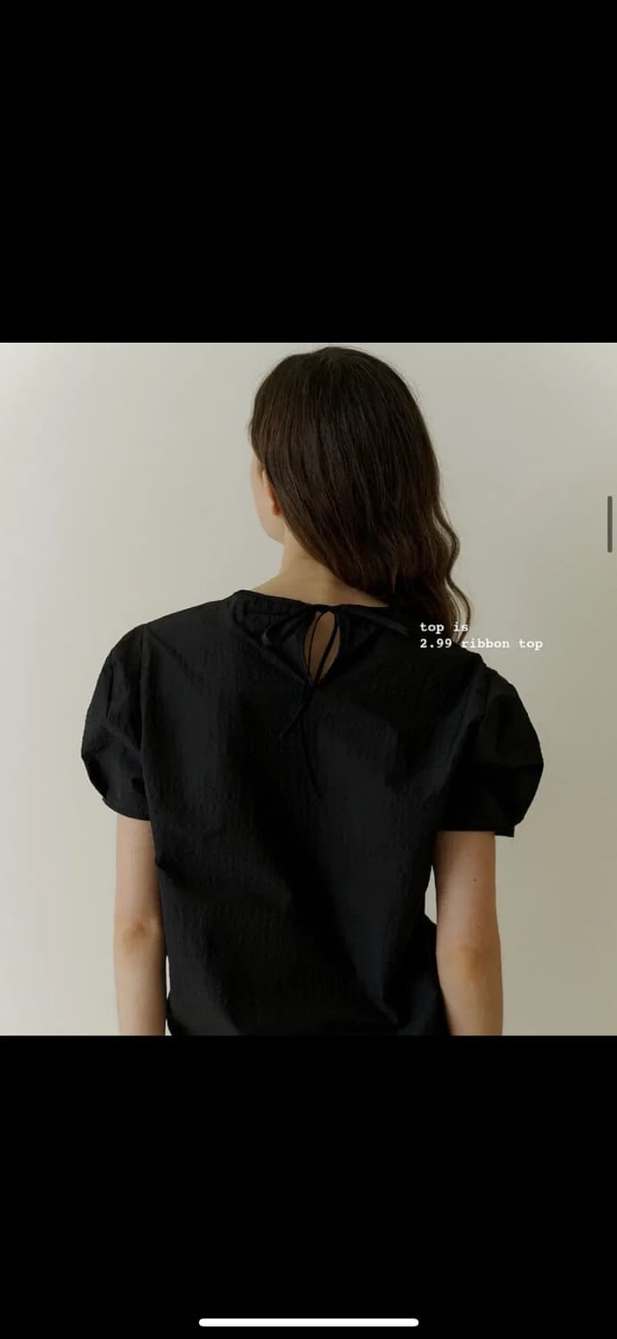 이슈넘버 2.99 ribbon top(블랙 스트라이프)블라우스 상품이미지4