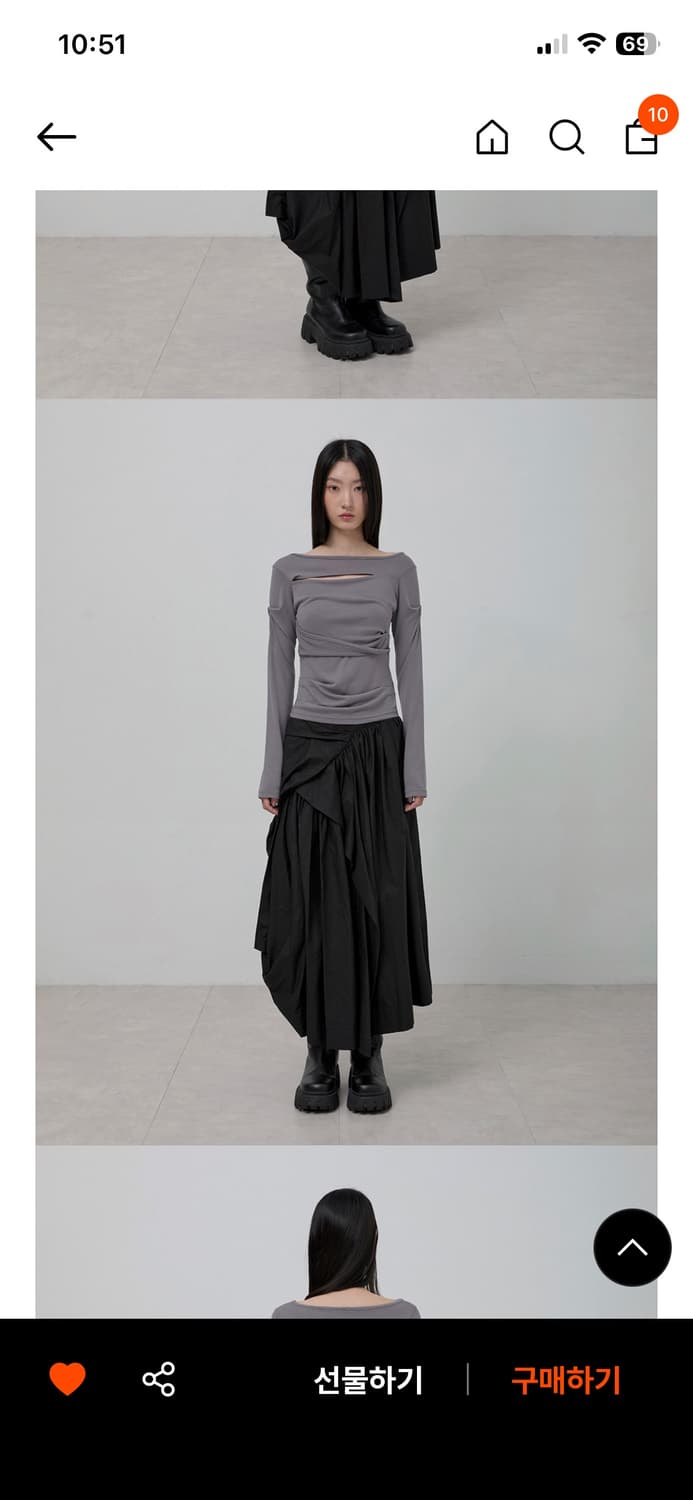 플레어업 Asymmetrical Draped Layered long 상품이미지2