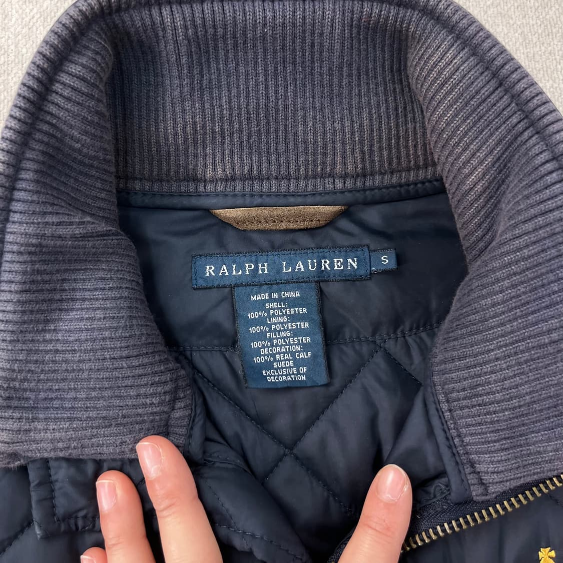 W 95 폴로라플로로렌 스웨이드 퀄팅 조끼 상품이미지3