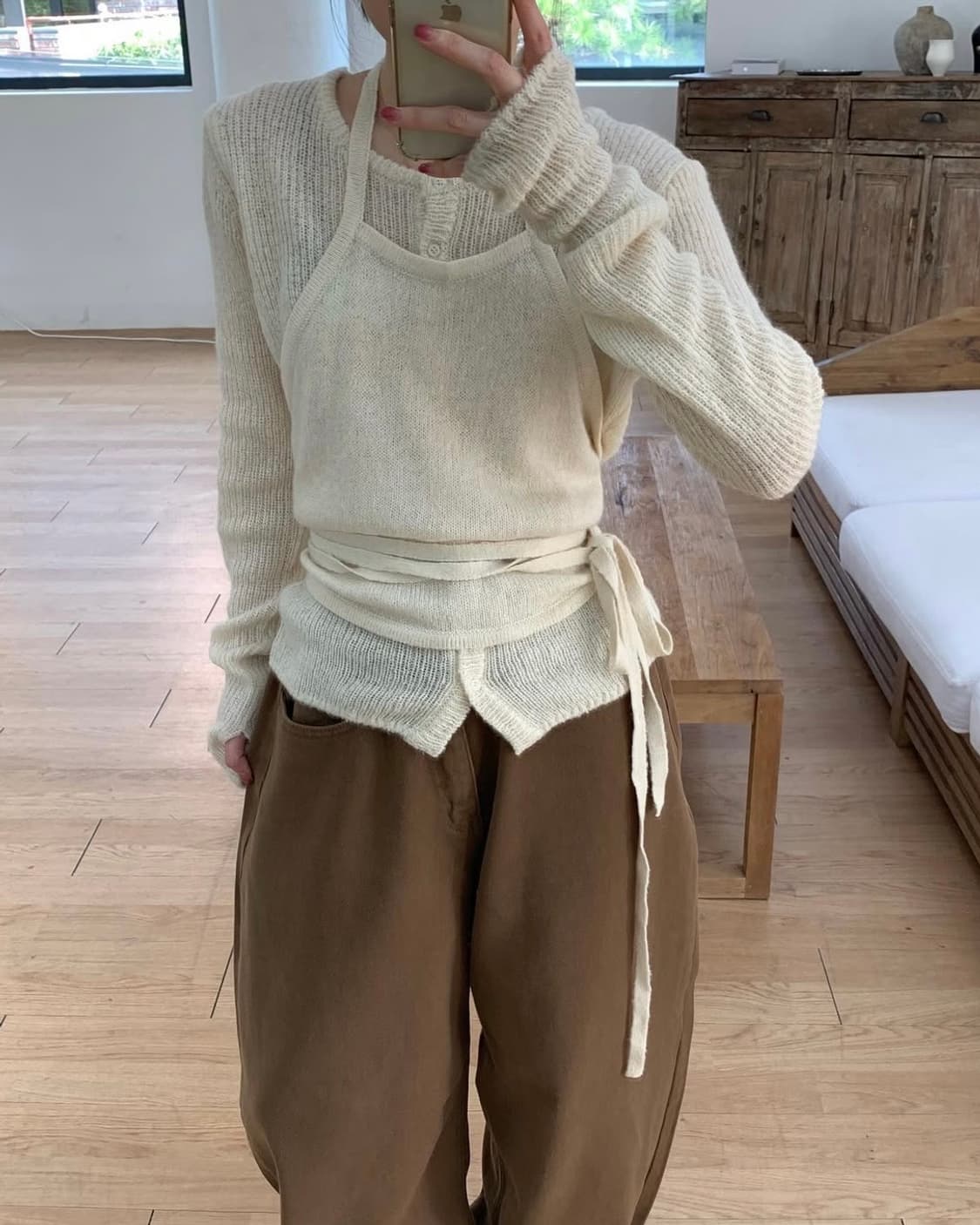 르미닛 니트 뷔스티에+가디건 세트 상품이미지2