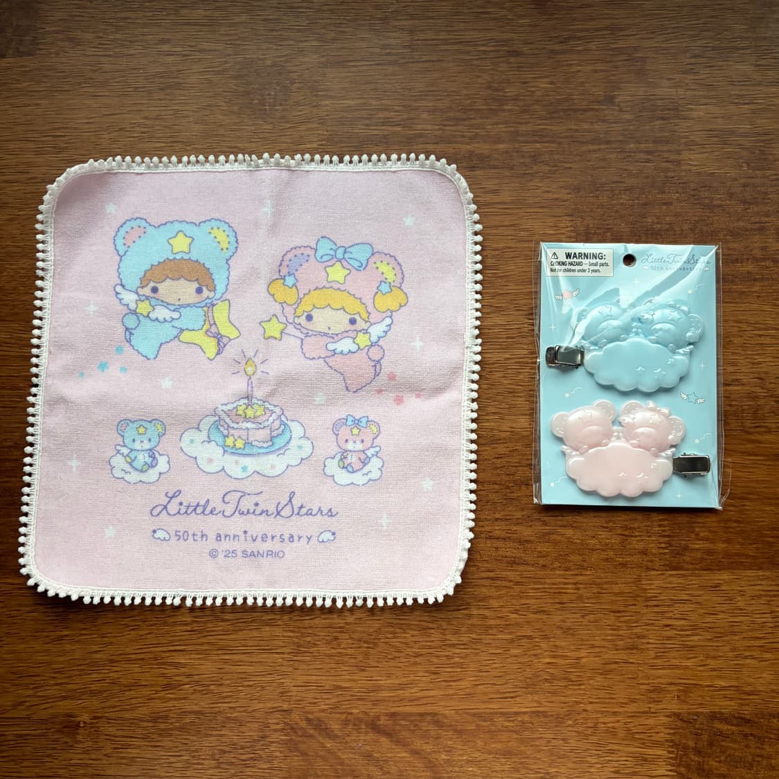 산리오 리틀트윈스타 50주년 헤어핀 손수건 세트 상품이미지1