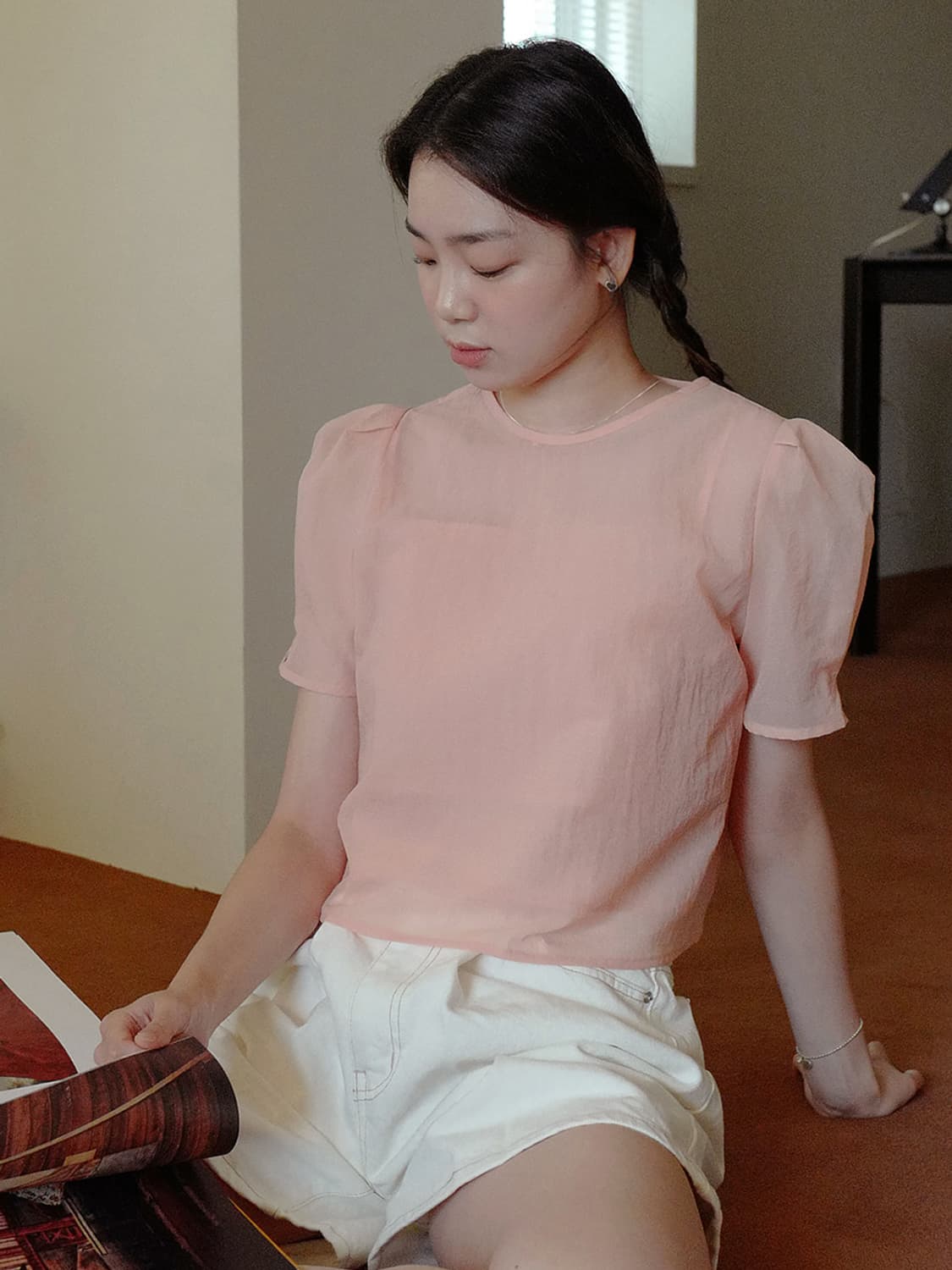 플로움 신상 시스루 블라우스 상품이미지1