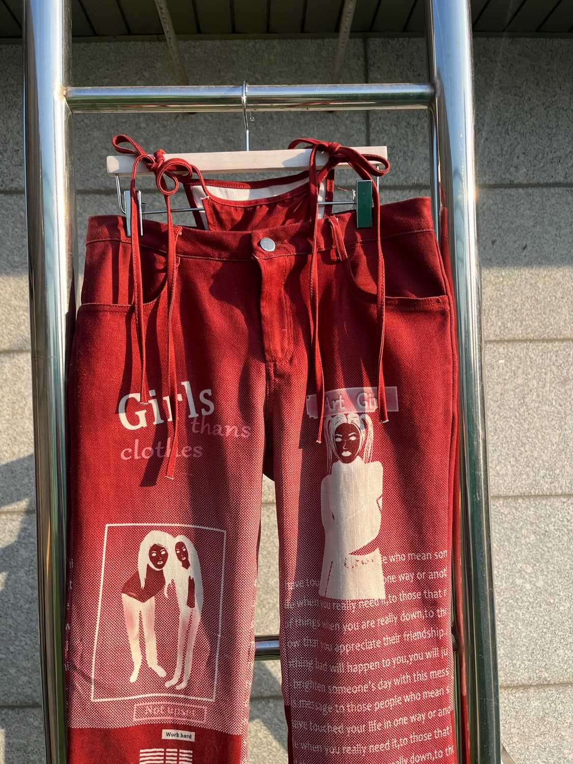 빈티지 레터링 리본 팬츠  상품이미지2