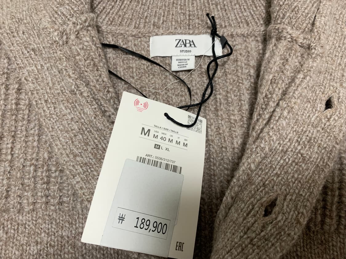 자라 리미티드 에디션 울 100% 버튼넥 스웨터 새상품 상품이미지10