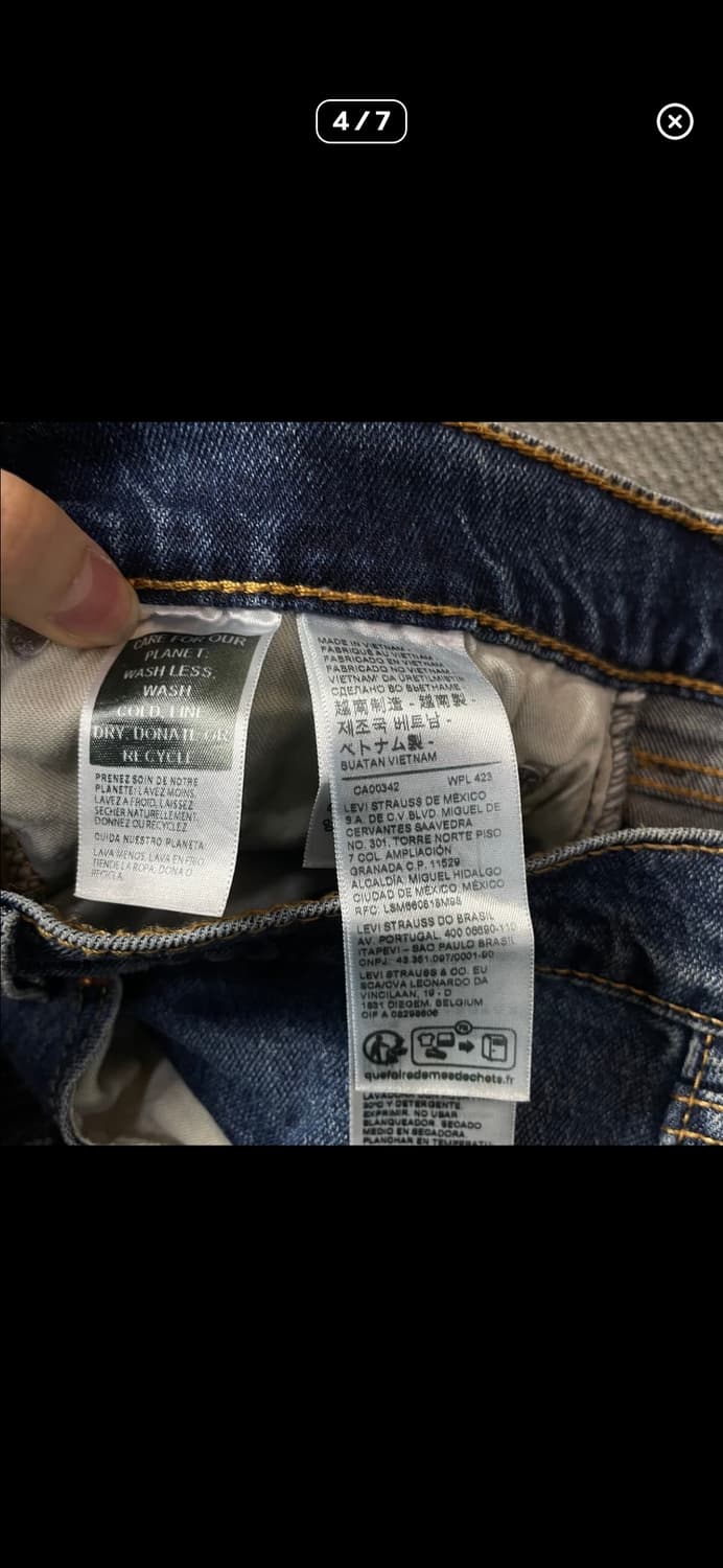 리바이스 505 30X32 진청 데님 팬츠 상품이미지4