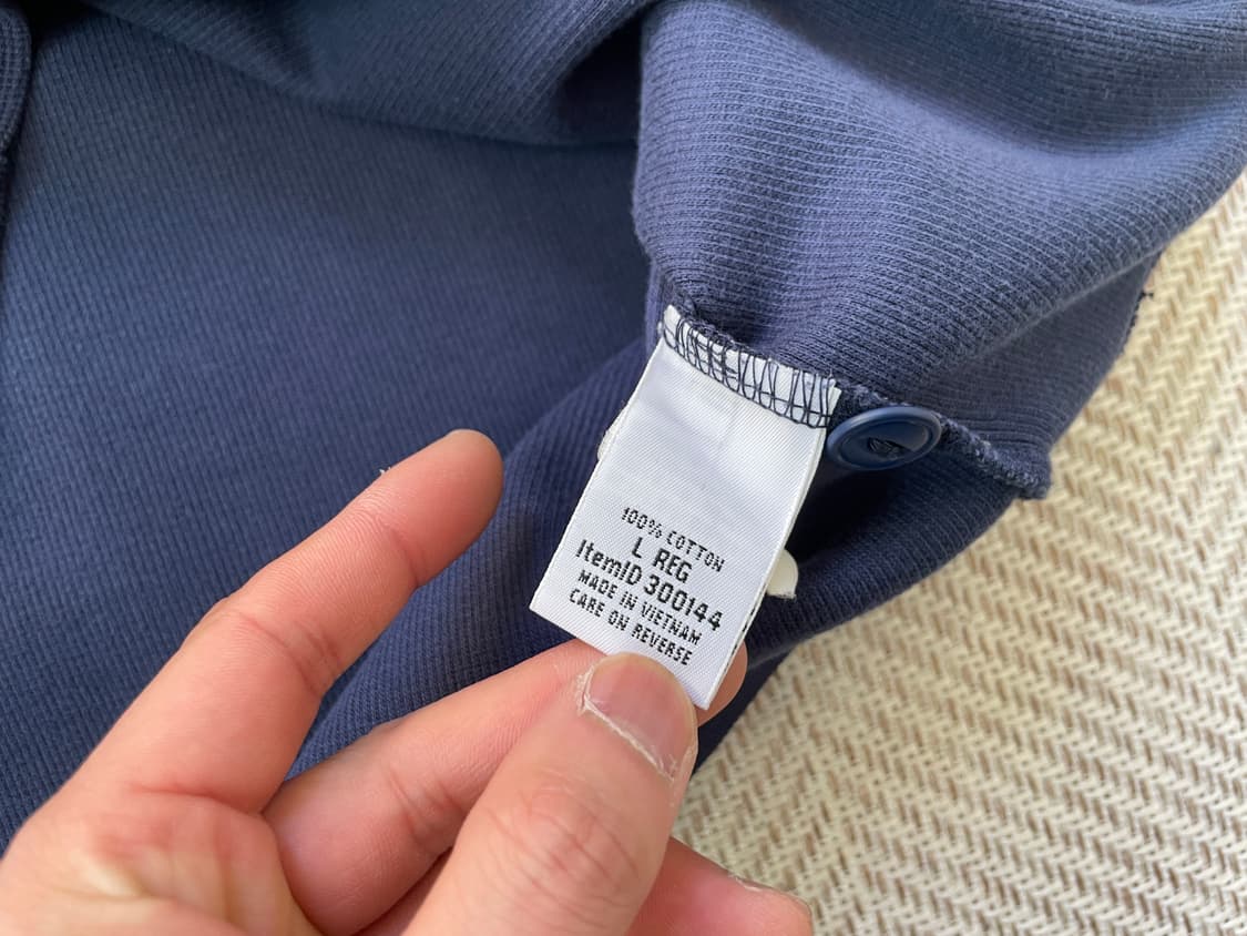 L.l baen 엘엘빈 헨리넥 네이비 와플 긴팔티셔츠  J04051 상품이미지4