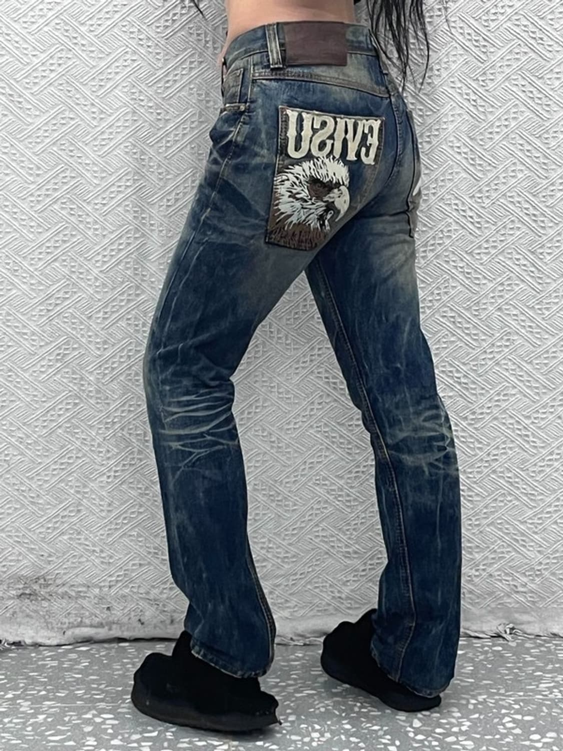 에비수  올드스쿨 키치 독수리자수 데님 청바지 30인치 C08875 상품이미지1