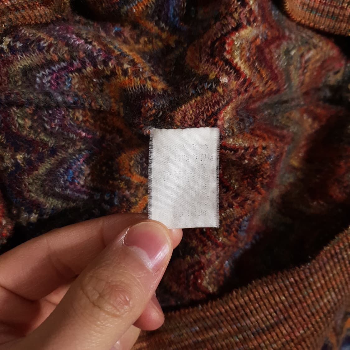 실측 M) 미쏘니 이태리 명품 에스닉 패턴 니트 크루넥 스웨터 희귀 상품이미지7