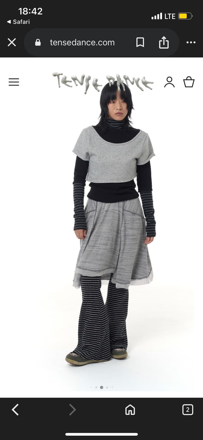 텐스댄스 Stripe mix turtleneck_black 상품이미지2