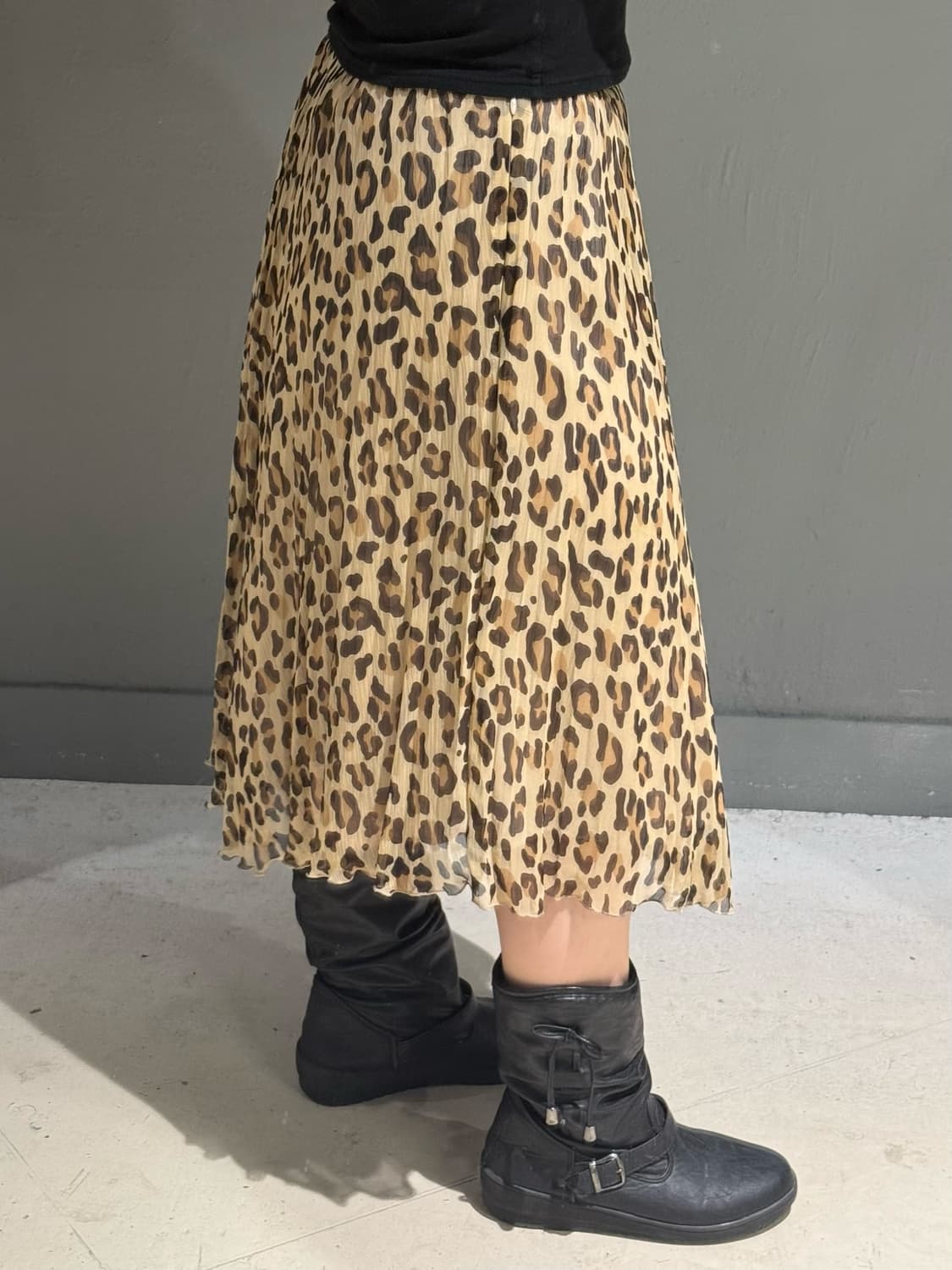 leopard pattern pleats skirt 상품이미지3