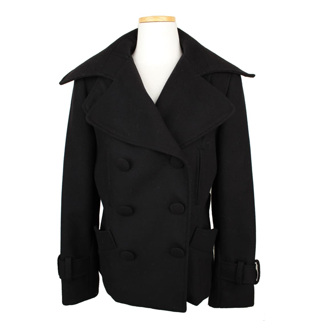 리나시멘토 블랙 와이드카라 더블버튼 숏코트(S) 상품이미지1