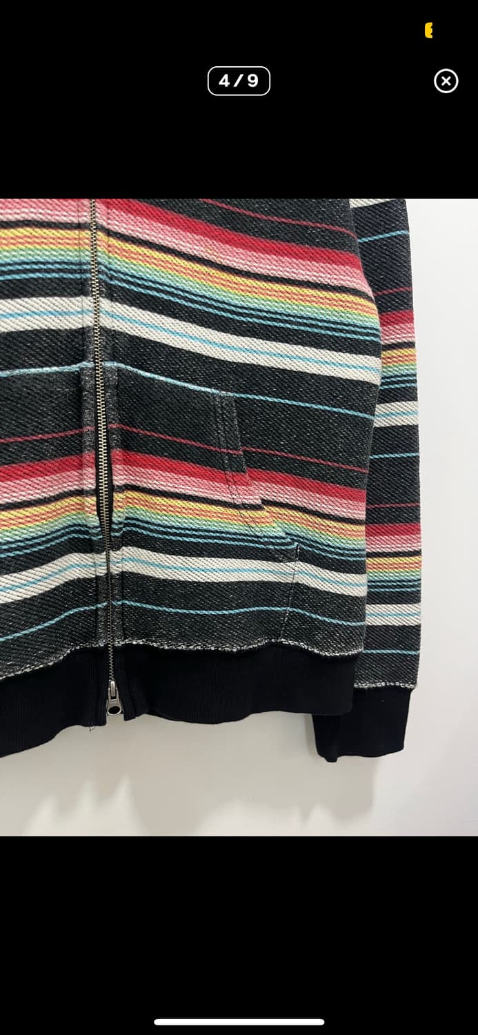 무지개 스트라이프 에스닉 히피 빈티지 후드집업 / 코이세이오 상품이미지5