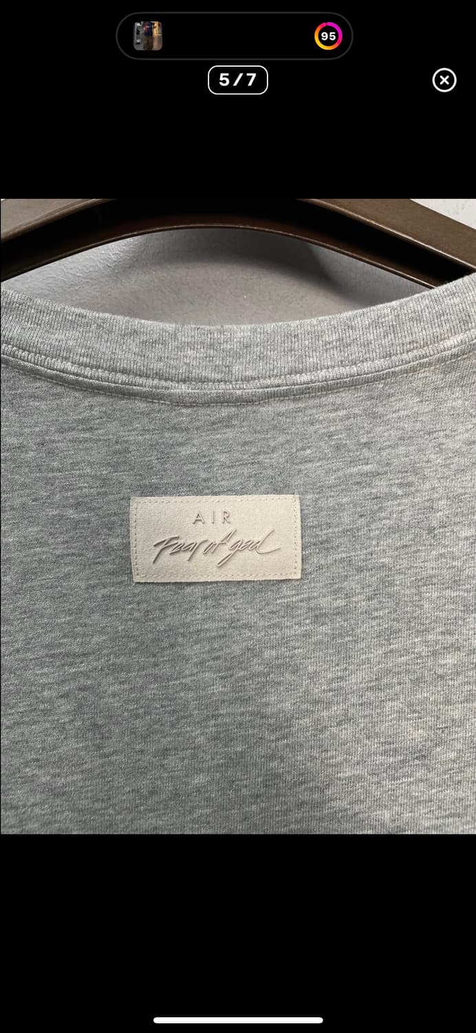 나이키 X 피어오브갓 웜업 그레이 반팔 A3253 상품이미지5