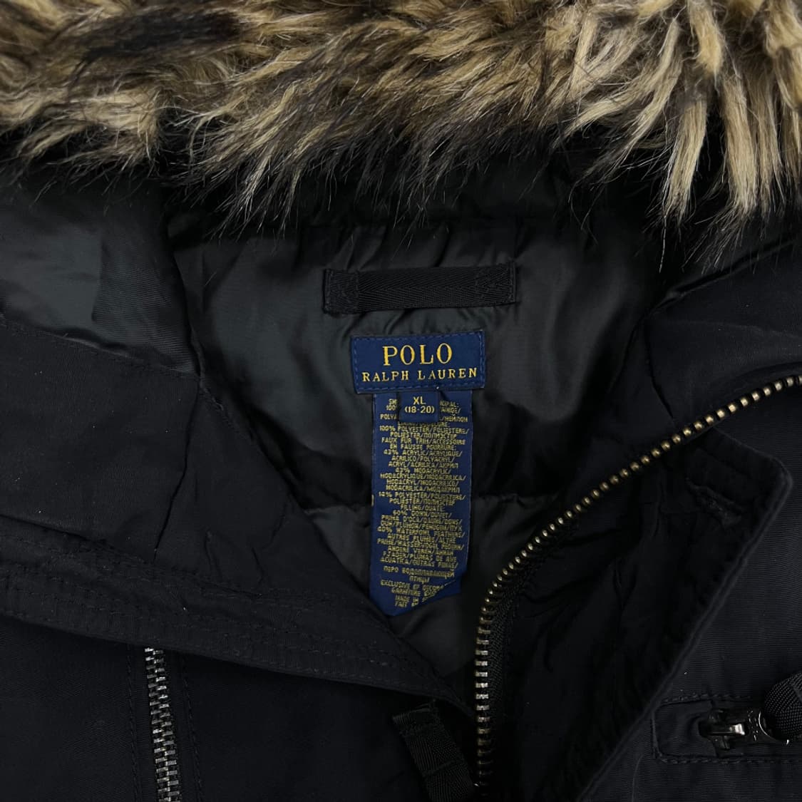 폴로 랄프로렌 블랙 울프죠 후드 패딩 XL 상품이미지6
