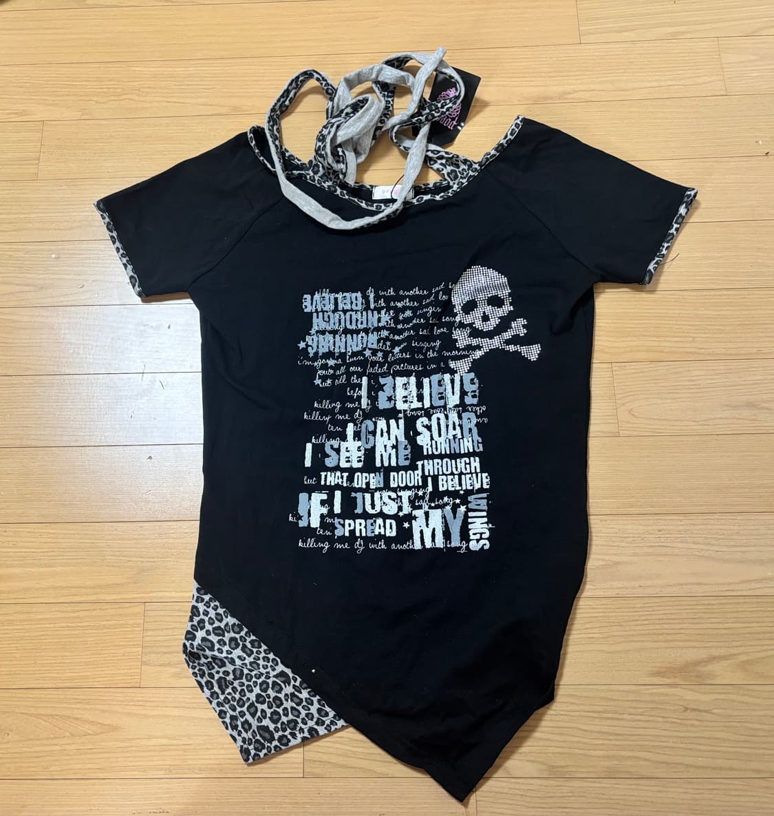 팝걸빈티지 자사몰 해골 프린팅 반팔  상품이미지3