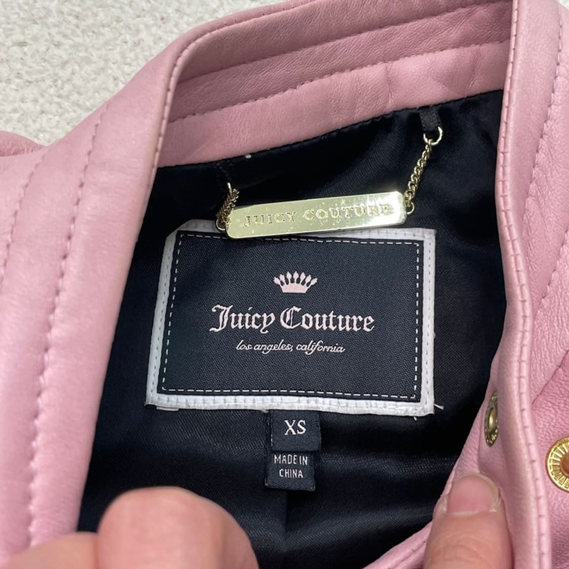 JUICY COUTURE 양가죽 라이더 자켓 핑크 XS 상품이미지8