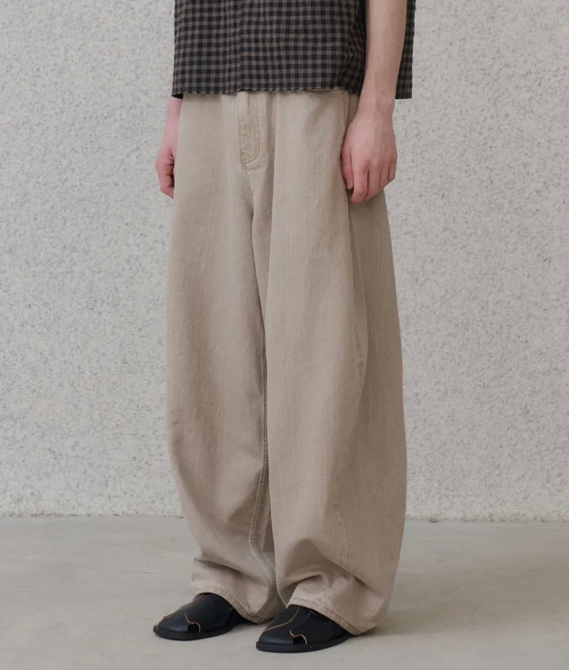 노운 wide curved denim pants 상품이미지1