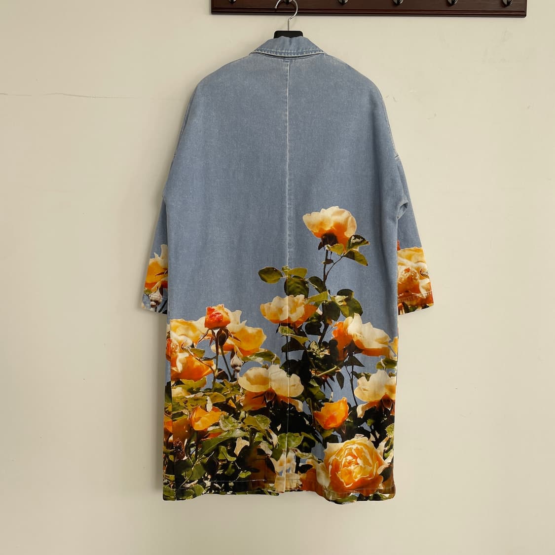 MSGM 데님 플라워 프린팅 롱 싱글 롱 코트 상품이미지2