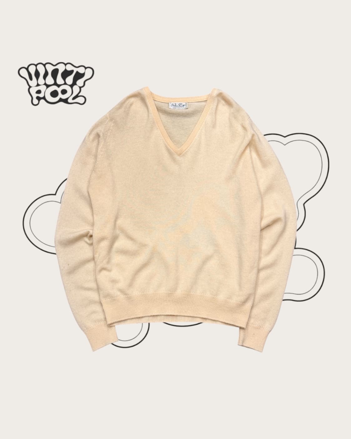 스코틀랜드 캐시미어100% 니트 36사이즈 연노랑 상품이미지1