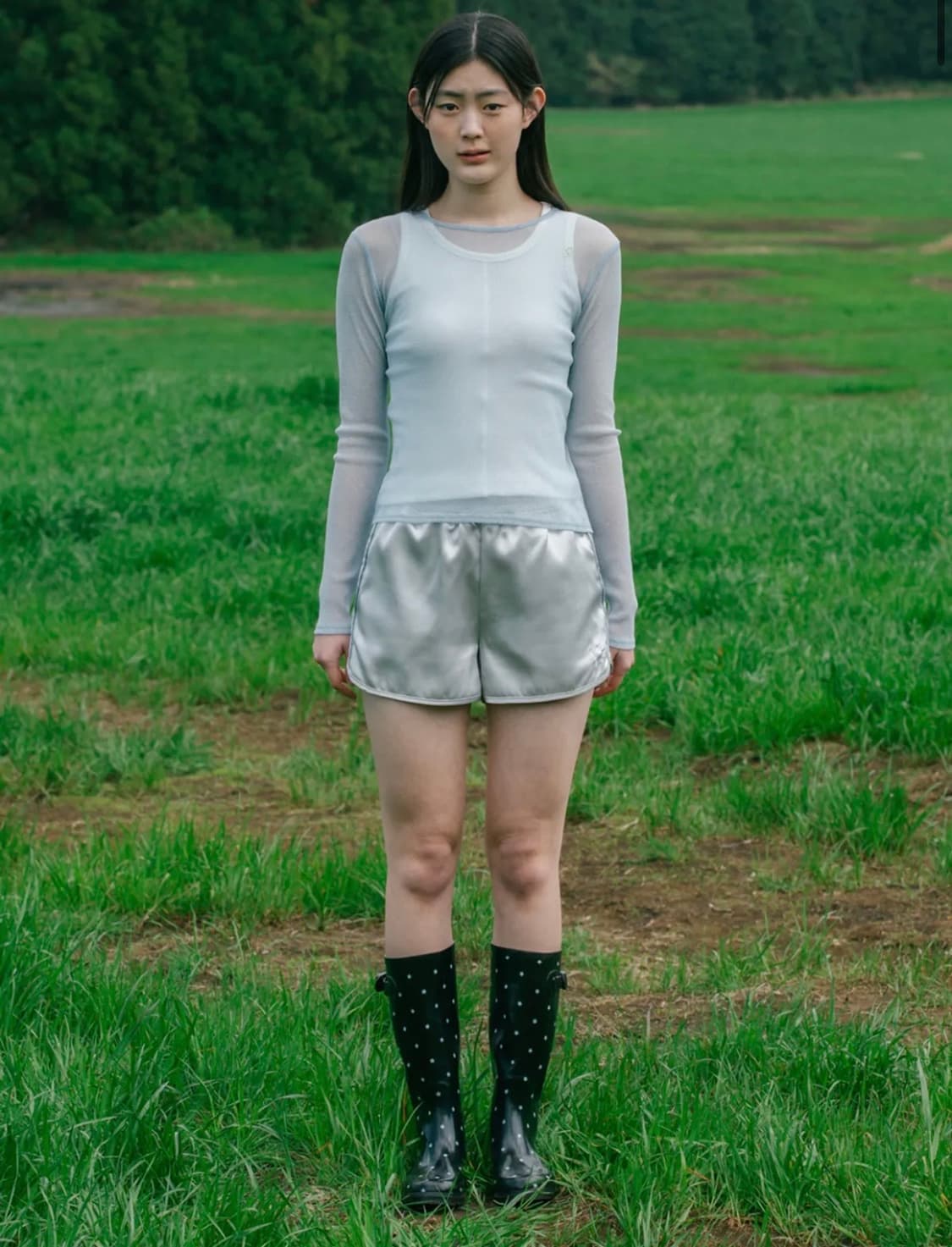 SHEER LONG SLEEVE TOP, SKY BLUE 상품이미지2