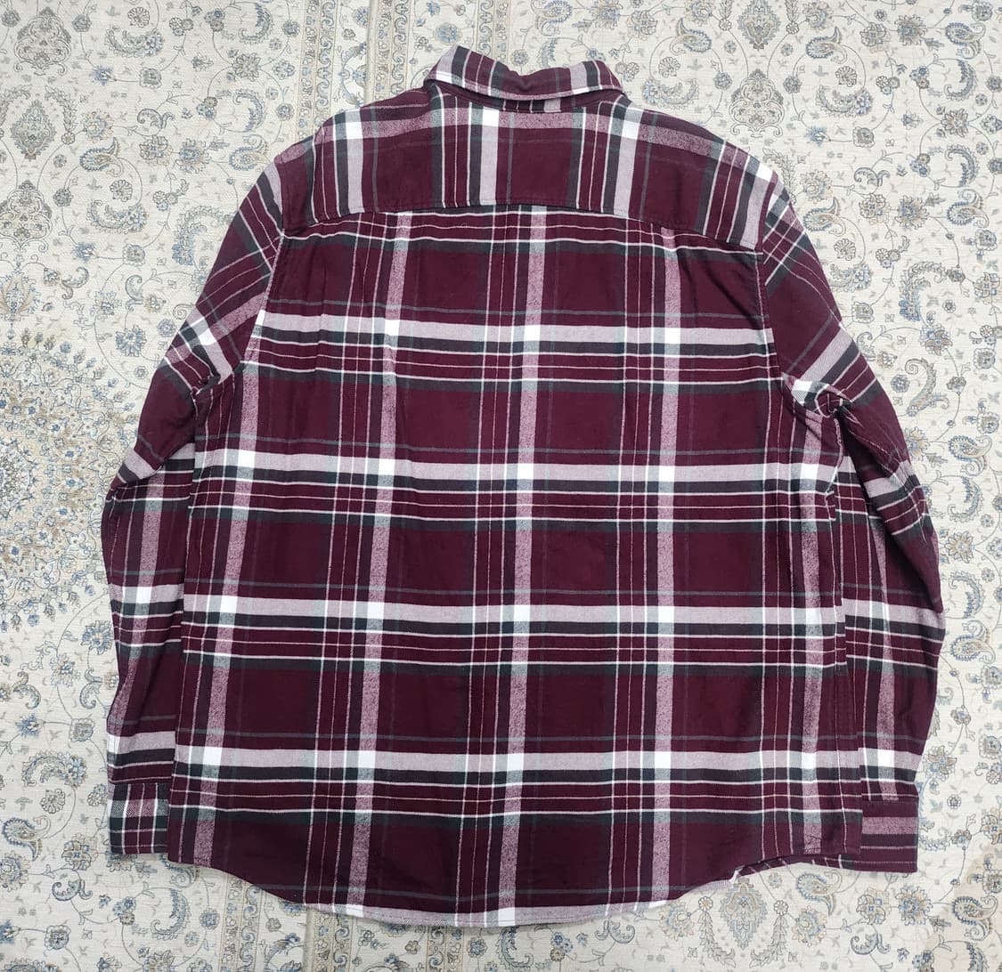 아메리칸 이글 버건디 체크 플란넬 셔츠 XL 상품이미지2