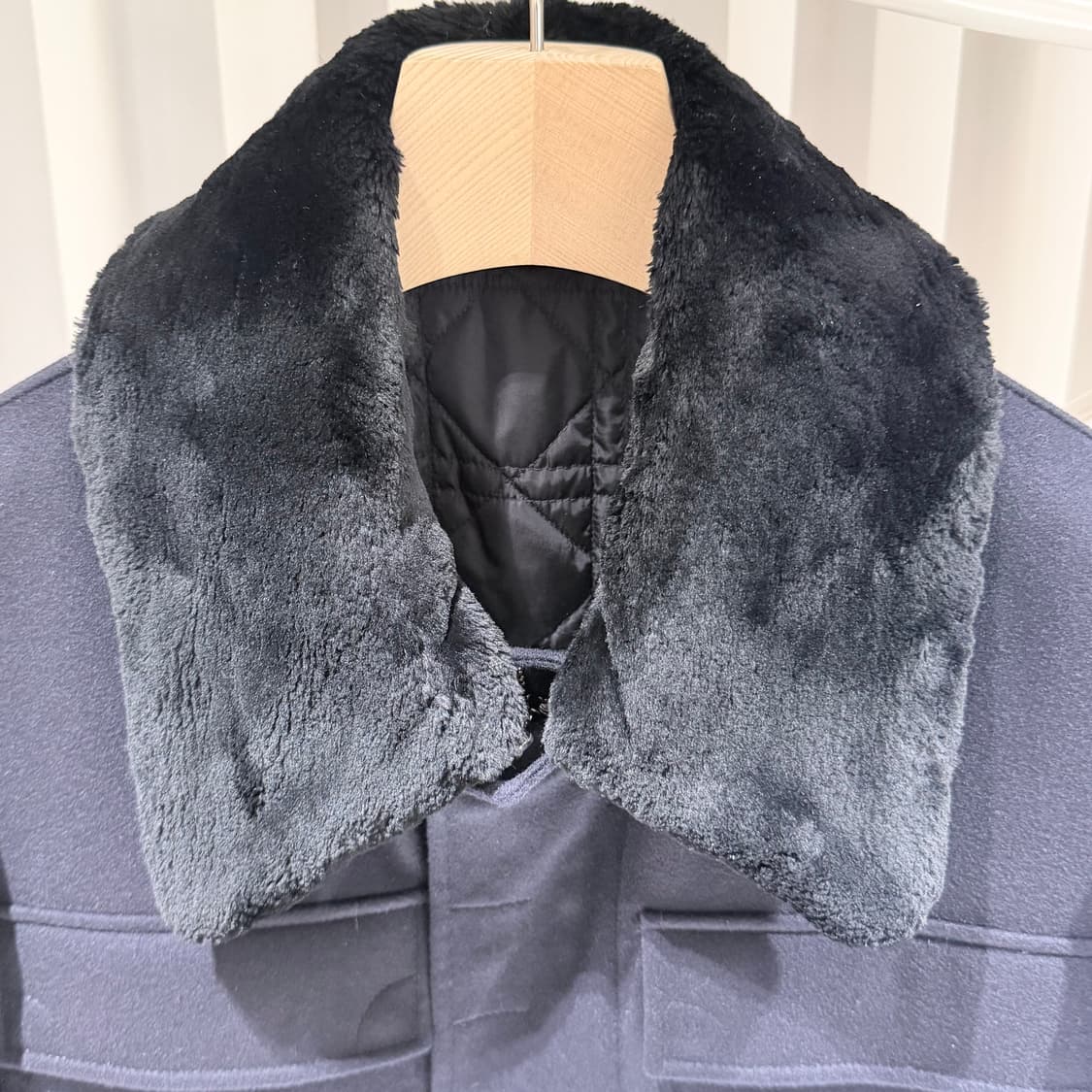 (S+ / 48) / 디올 시어링 퍼 캐시미어 블랙 자켓 상품이미지4