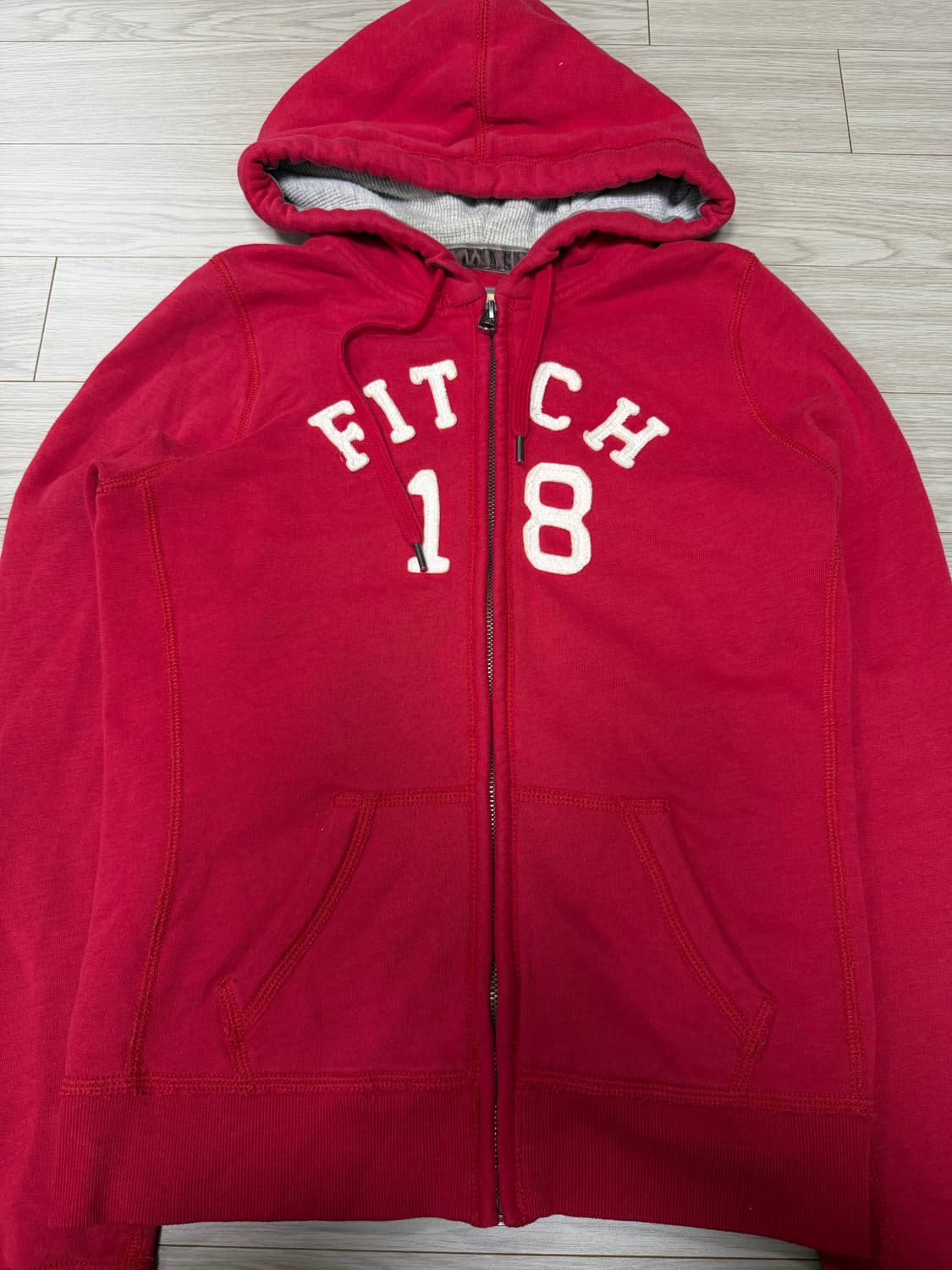 아베크롬비 레드 후드집업 m 상품이미지2