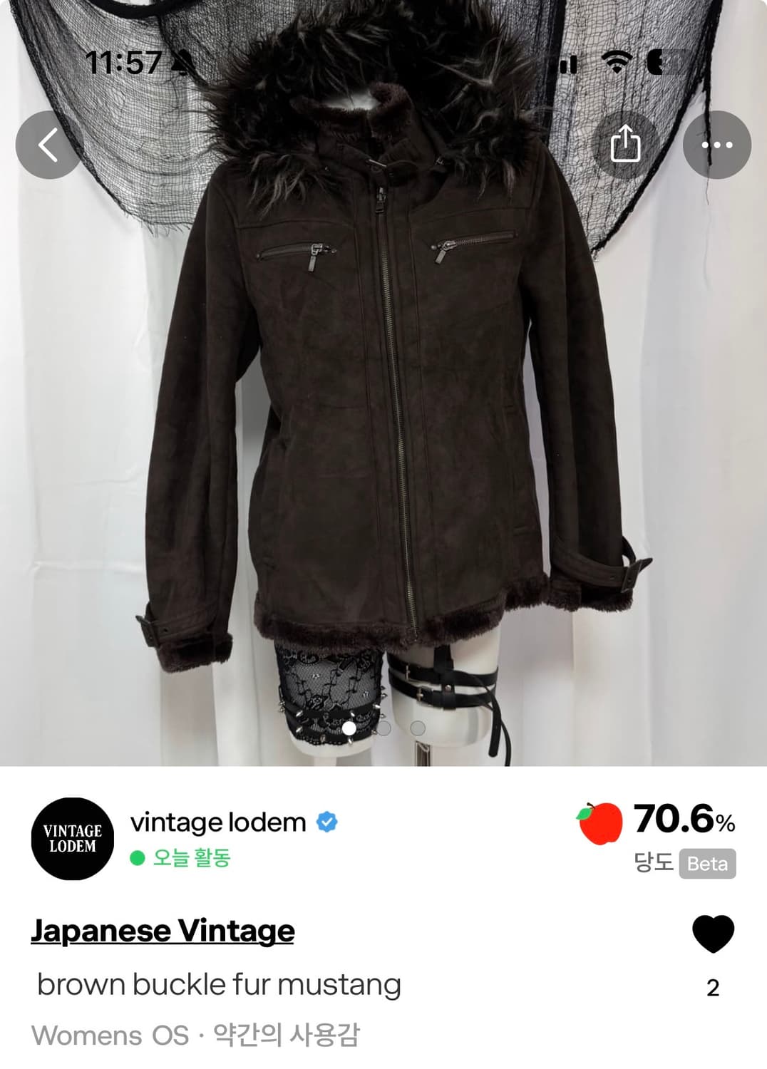 퍼 후드 빈티지 무스탕 상품이미지1