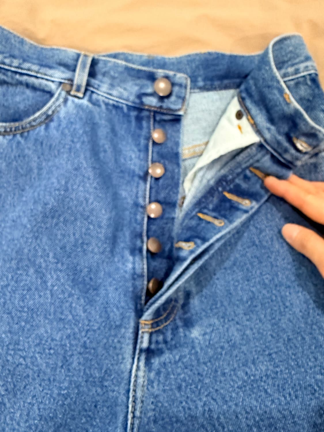 Cristaseya 크리스타세야 블리치드 하이웨스트 데님 청바지 상품이미지5