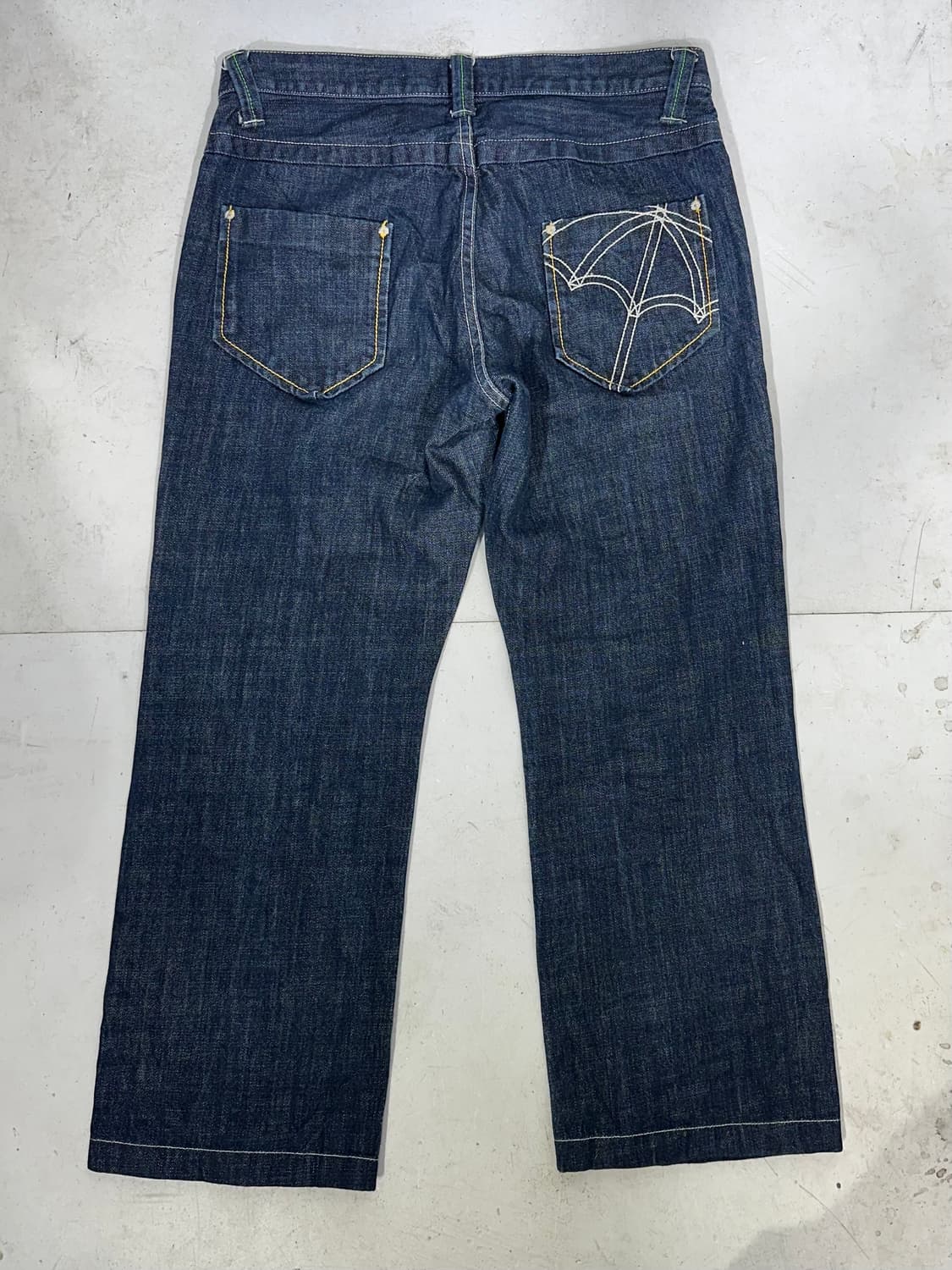 90s 일본 빈티지 진청 자수 워크 팬츠 청바지 데님 팬츠 상품이미지5