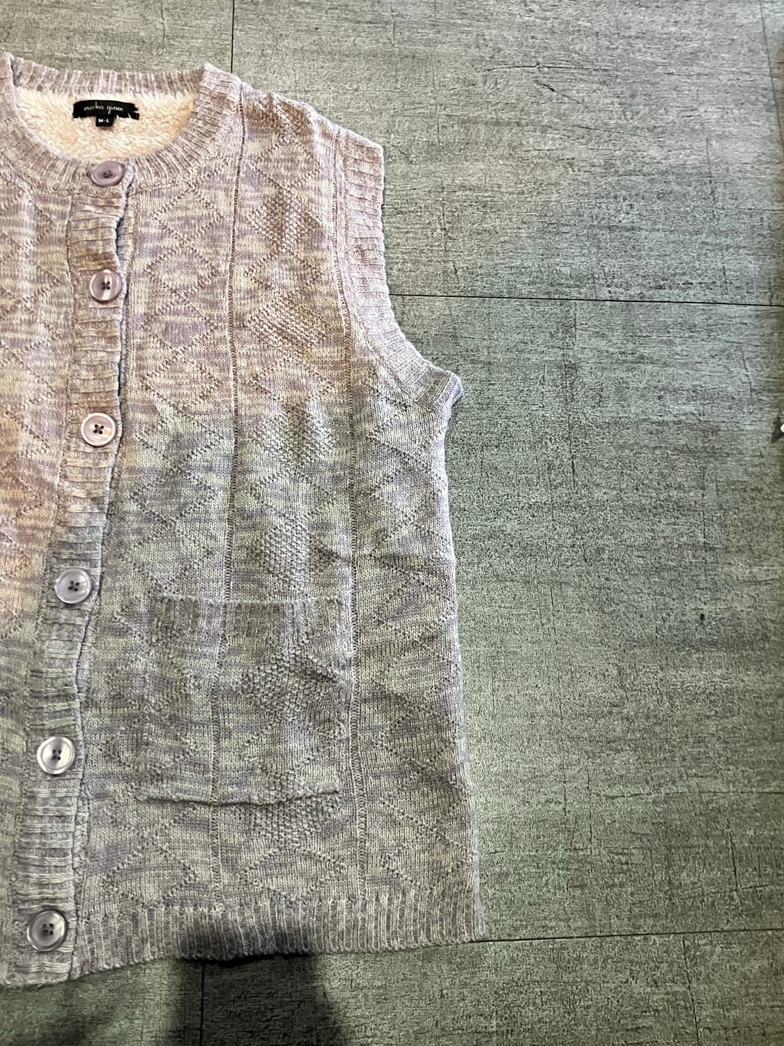 일본빈티지 Wlocra 하구미모리걸 할메카지 니트양털베스트 퍼플 상품이미지2